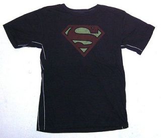 DC COMICS TRUNK LTD SUPERMAN LOGO KIDS BLACK T SHIRT YOUTH 3 NEW
