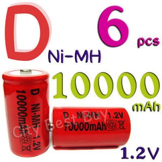   10000mAh Ni MH 1.2V Volt Rechargeable Battery RED Cell HR20 Flashlight