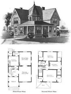 1903 Radford Victorian Architectural House Floor plans drawings on CD
