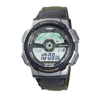 Casio Mens AE1100WB 3A Sport Multi Function Green Dial Watch: Watches 