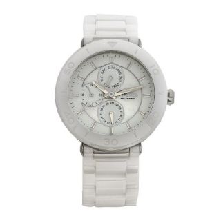 Fossil Womens CE1000 Ceramic Multifunction White Dial Watch Watches 