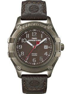   Brown INDIGLO Dial Leather Strap Watch T49830: Watches: 