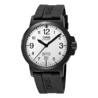Oris Mens 73576414766RS BC3 Rubber Strap White Dial Watch Watches 