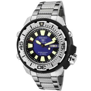   Automatic Blue Dial Stainless Steel Diver Watch: Watches: 