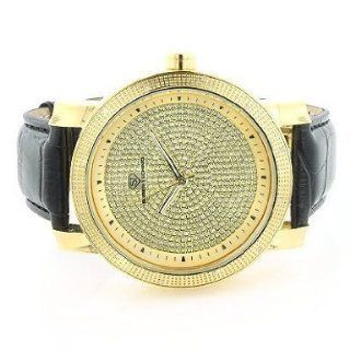 Super Techno Mens Diamond Watch 0.10 ct Yellow Watches 