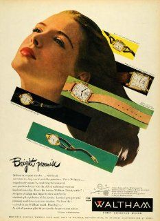 1947 Ad American Watch Waltham Jewels Golf Band Women 