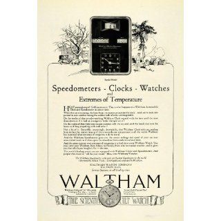  1922 Ad Waltham Speedometers Temperature Device Clock Watch 