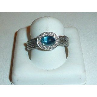 Philippe Charriol Flamme Blanche Collection 18K Gold Blue Topaz and 