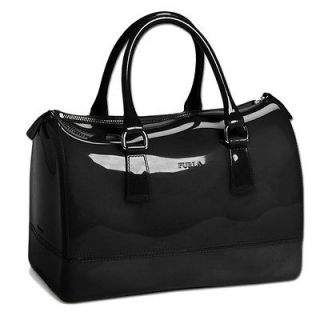 FURLA CANDY Black/Onyx JELLY SATCHEL /Handbag Brand NWT Last One Left