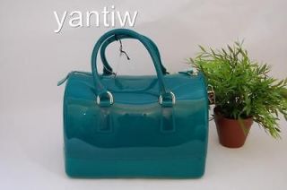 NWTFURLA Candy Pavone Teal Jelly Satchel Bauletto