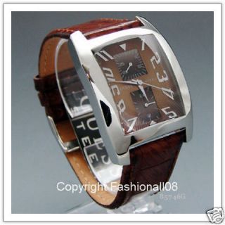 GUESS MENS MULTI FUNCTION CROCO LEATHER WATCH G85746G
