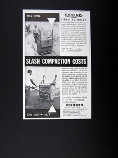 Essick VR 28W Vibrating Roller soil asphalt compaction 1966 Ad 