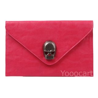 gallant lady envelope clutch chain purse handbag shoulder skull bag