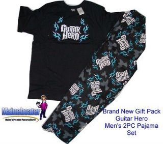 NEW Mens 2PC Guitar Hero Pajamas PJs Pants & Shirt Sizes MD,LG,XL,XXL 