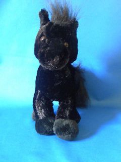 GANZ Webkinz BLACK STALLION Horse Pony Soft Plush Stuffed Toy Animal 