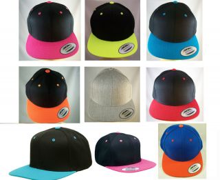 Flexfit Snapback Two Tone Color Plain Hat Cap Baseball Yupoong
