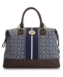 Tommy Hilfiger Handbag, Signature Jacquard Logo Bowler   Handbags 