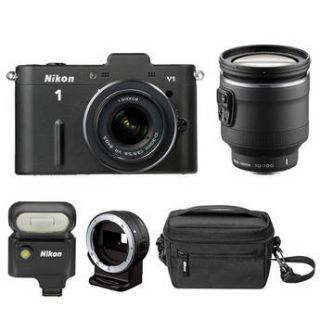 Nikon 1 V1 Mirrorless Digital Camera Deluxe Kit (Black) 13213