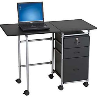 Balt® Fold N Stow Computer Desk/Workstation, Black Finish  