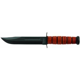 USN Fighting/Utility Knife, Leather Handle, Leather Sheath  