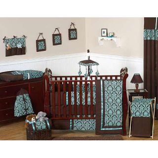 Sweet Jojo Designs Turquoise and Brown Bella Collection 9 Piece Crib 