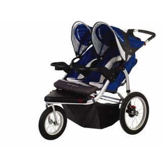 Schwinn Turismo Double Swivel Stroller   Blue with Grey Accents