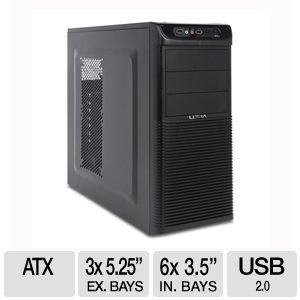 Ultra XBlaster Mid Tower V2 Case   ATX, MicroATX, USB 2.0, Audio, 6x 3 