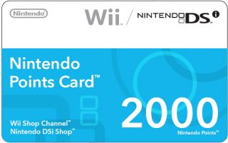 Nintendo 2000 Points Card (DSi or Wii)  Computer and Video 
