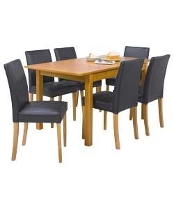 Buy Cucina Oak Dining Table and 6 Winslow Black Chairs at Argos.co.uk 