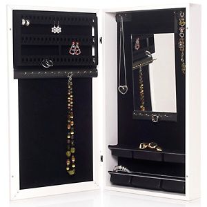 Over the Door Space Saving Jewelry Armoire with Mirror 