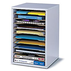 Safco Vertical Desktop Organizer 16 H x 10 58 W x 11 78 D Gray by 