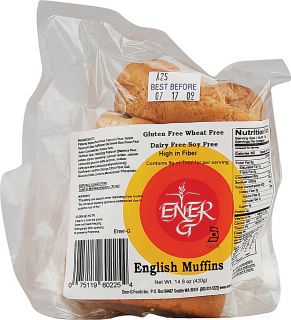 Ener G English Muffins Gluten Free    14.8 oz   Vitacost 