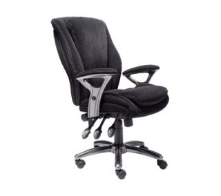 Serta Ergonomic Leather Multifunction Managers Chair, Black