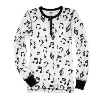 Hatley Thermal Henley Shirt   Long Sleeve (For Women) in Music Notes