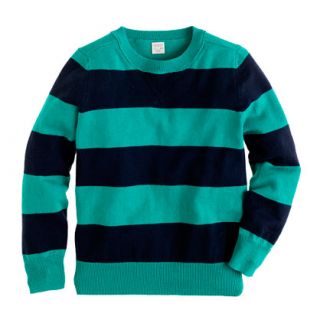 Boys cotton cashmere sweatshirt in rugby stripe   cotton cashmere 