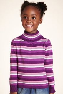 Pure Cotton Roll Neck Striped Knitted Jumper   Marks & Spencer 