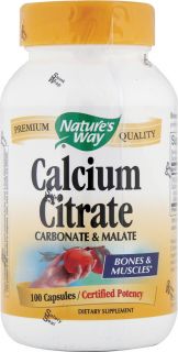 Natures Way Calcium Citrate    500 mg   100 Capsules   Vitacost 