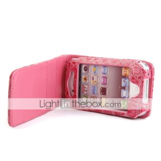 USD $ 6.69   Protective Snakeskin PU Leather Case for iphone 4 (Peach 