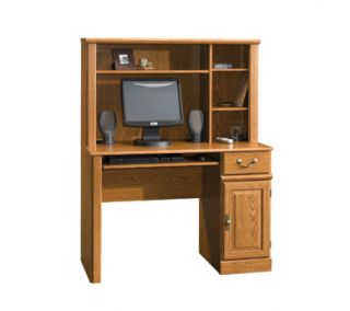 Sauder Orchard Hills Computer Desk with Hutch, Carolina Oak
