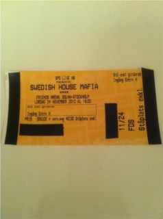 Swedish House Mafia biljett 24/11 18+ ståplats på Tradera.