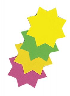 Cardboard sale ticket stars in five assorted fluorescent colours 