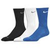 Nike 3 Pk Dri Fit 1/2 Cushion Crew Sock   Black / White