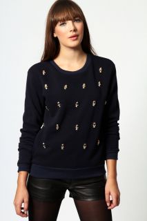  Clothing  Knitwear  Jumpers  April Studded Skull 