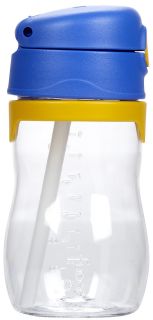 Foogo Leak Proof Straw Cup Clear/Blue/Gold 11oz   