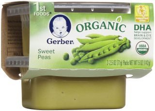 Gerber Organic 1st Foods Peas   8 pk   