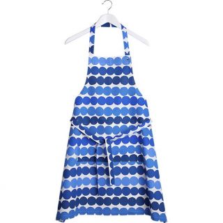 Marimekko Räsymatto Blue and White Apron in Kitchen and Table  Crate 
