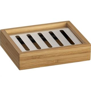 Bamboo Soap Dish With Liner in Bath Accessories  