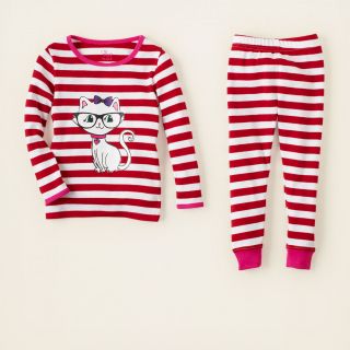 girl   sleep & underwear   cat stripes cotton pjs  Childrens 