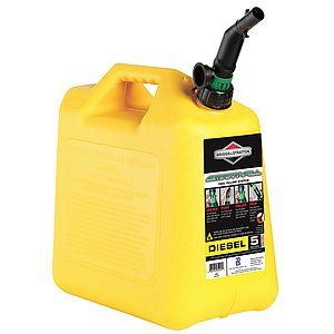 PLASTICS GROUP Spill Proof Diesel Fuel Can,5 Gal,Yellow   4FZE7 