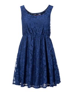 Navy (Blue) Inspire Navy Lace Dress  253131641  New Look